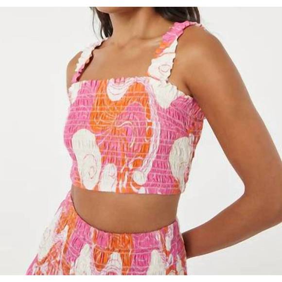 NEW RHODE tanya top in pink deco surf - Picture 4 of 5